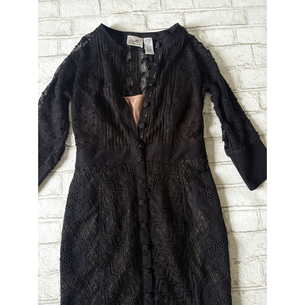 Beguile Byron Lars Anthropologie Mona Knit Dress Long Sleeve Black sz 4 - Picture 7 of 15